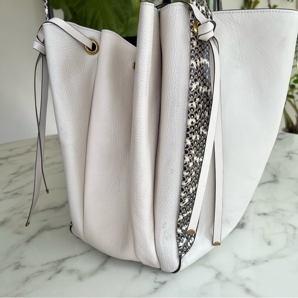 COACH 1941 Harmony Hobo In Colorblock Leather With Snakeskin Detail 69074 Chalk - Picture 8 of 16